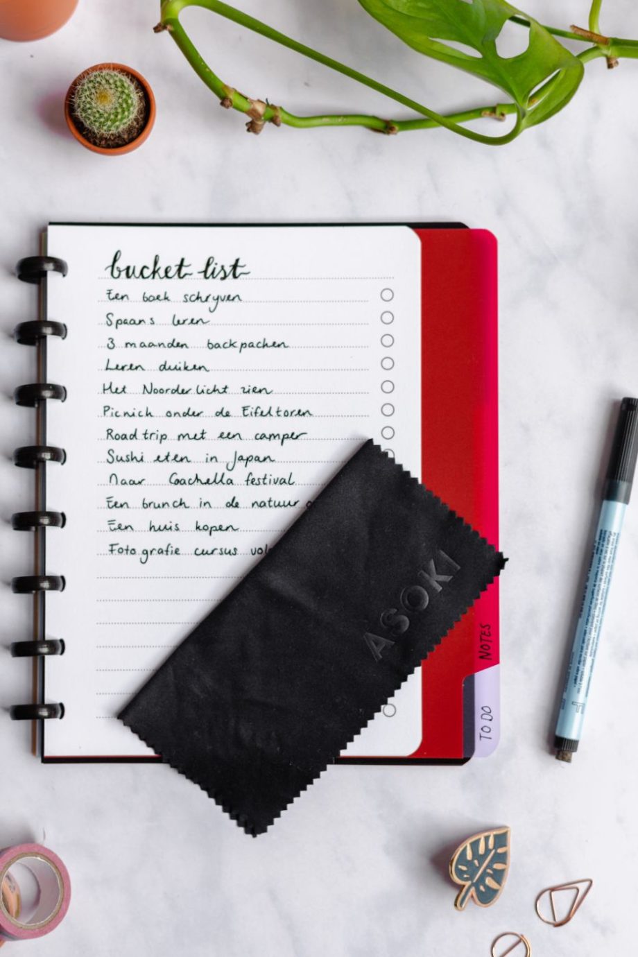 Löschbares Notebook To Do Liste