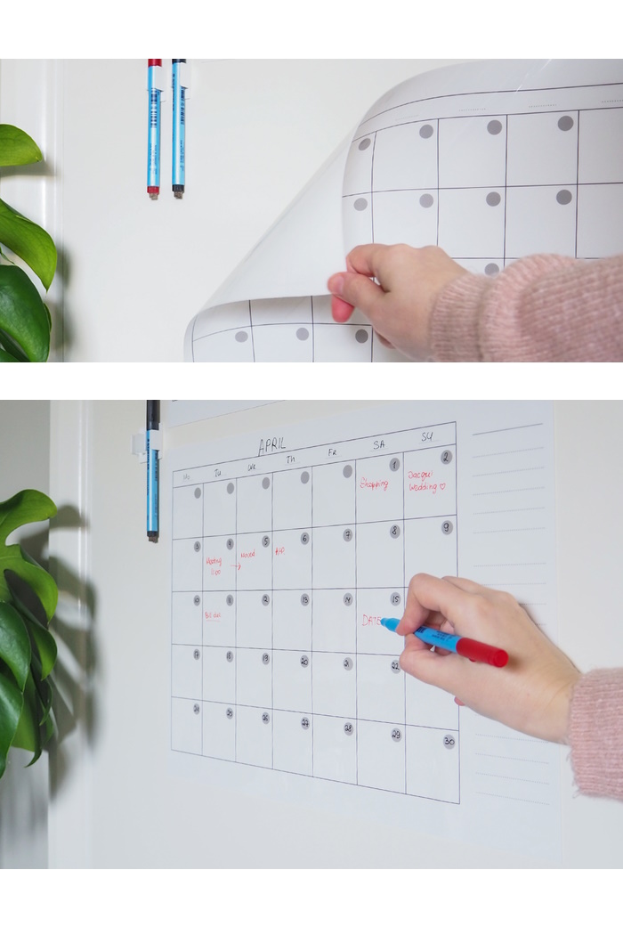 Monatliche Whiteboard Kalender